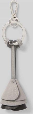 Marc O'Polo Schl&uuml;sselanh&auml;nger in konischer Form aus echtem Rindsleder in Graphit, Gr&ouml;&szlig;e 1