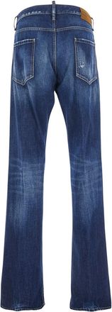 Dsquared2 Mens Blue Jeans With Logo Patch Cotton