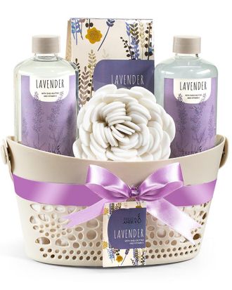 Freida & Joe Lavender Basket Bath & Spa Set