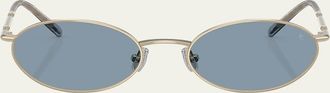 Brunello Cucinelli BC2006ST Oval Titanium Sunglasses