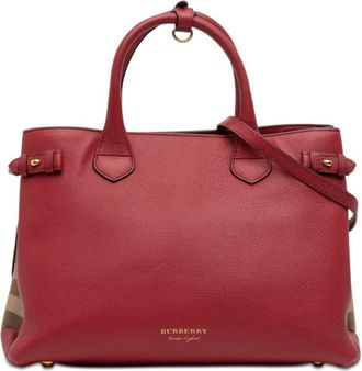 Burberry Pre-owned Burberry Medium Leather and House Check Banner Satchel Ladies S1SI3UGG3WRHY0F6