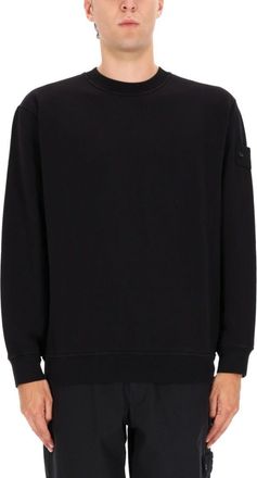 Stone Island Classic Crew Neck Black Sweatshirt