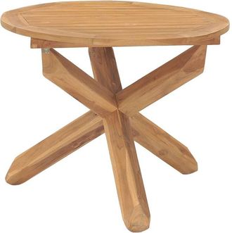 vidaXL Vidaxl - Mesa de comedor de jardín madera maciza de teca Ø90x75 cm