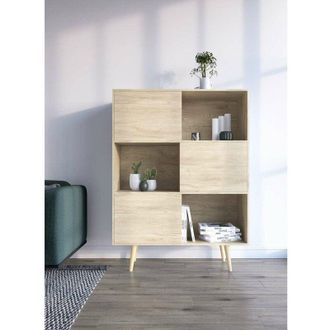 HERDASA Aparador 3 Puertas Modelo-881 Acabado Roble, 131cm(alto) 101cm(ancho) 30cm(fondo)