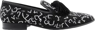 Jimmy Choo London Mens Foxley Caviar Bead Embroideryr Slippers, Brand Size 42 ( US Size 9 )
