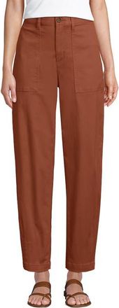 Lands End High Rise Barrel Leg Chino Pants in Rich Ginger Brown at Nordstrom, Size 12Short