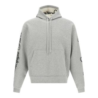 Balenciaga Cursive Geborduurd Katoenen Hoodie - Dames - Hoodies - Grijs - XS - Katoen - Hoodies & sweatvesten