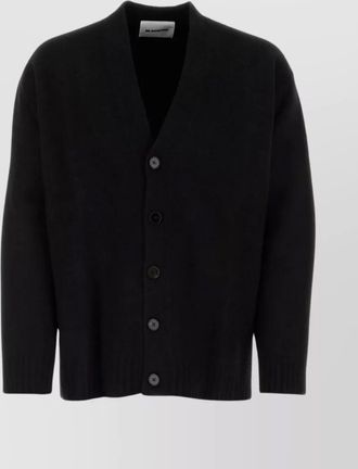 Jil Sander fine-knit wool v-neck cardigan