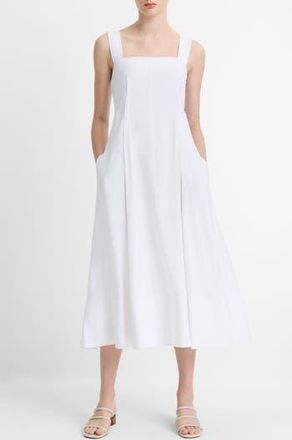 Vince Square Neck Sleeveless Maxi Dress in Optic White at Nordstrom Rack, Size 14