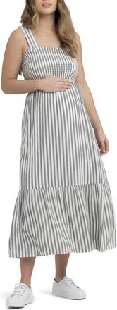 Ripe Ollie Smocked Dress in Black /White at Nordstrom, Size X-Small