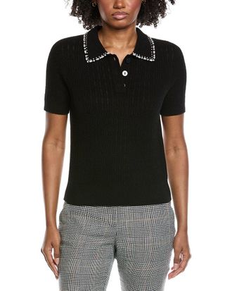 Elie Tahari Collar Rib Cashmere Polo Sweater
