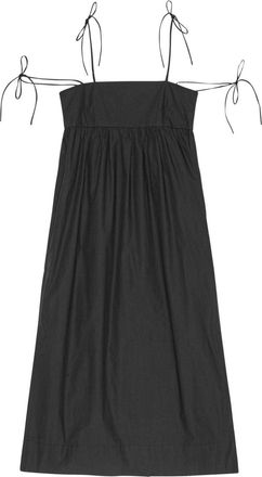Ganni Cotton Poplin String Midi Dress - women - Organic Cotton - 38 - Black