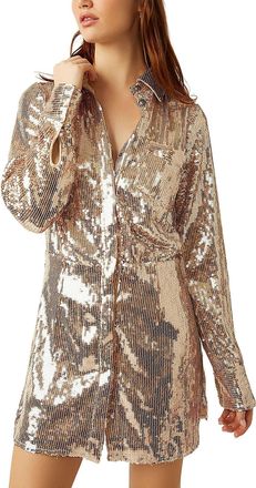 Free People Sophie Sequin Mini Dress Yellow