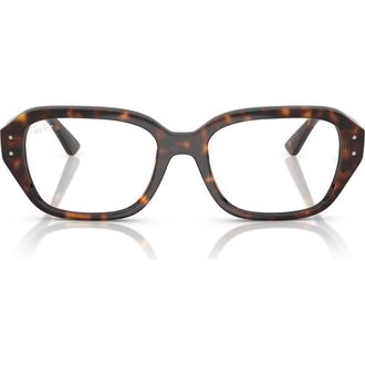 Ray-Ban 53mm Square Optical Glasses in Havana at Nordstrom
