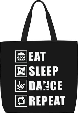 Generic Women Handbag Eat Sleep Dance Repeat Women Tote Bag Casual Folding Shoulder Bags, For Wedding, Gym, Daily, Holiday, Swim