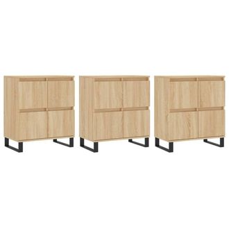 Berkfield Home Sideboards 3 pcs Sonoma Oak Engineered Wood in Light Tan