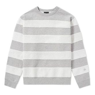 adidas Mens adidas originals x alexander wang Crossover Colorblock Stripe Round Neck Long Sleeves Gray BS3018