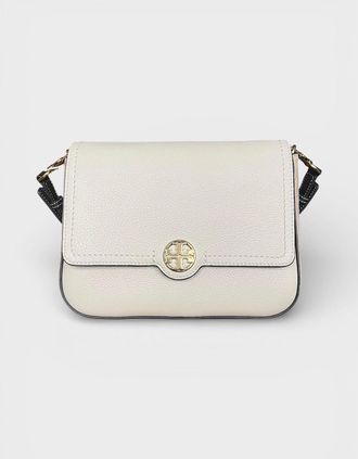 Tory Burch Womens Tory Burch Felix Colour Block Flap Cream Shoulder Bag New Moon Beige - White - Size: ONE size