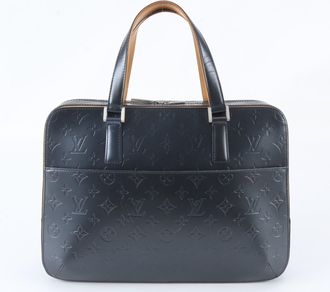 Louis Vuitton Blue Leather Handbag Tote Bag (Pre-Owned)