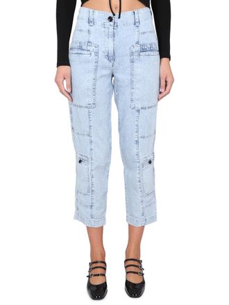 Proenza Schouler Button and Zipper Denim Jeans - Blue