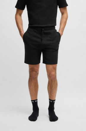 HUGO BOSS Pyjamashorts BOSS Waffle Shorts, Herren, Gr. XXL, N-Gr, schwarz (schwarz 001), Jersey, Obermaterial: 60% Baumwolle, 40% Polyester, lang, Hosen Pyjamas