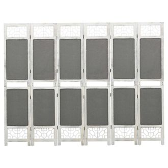 Berkfield Home 6-Panel Room Divider Grey 210x165 cm Fabric
