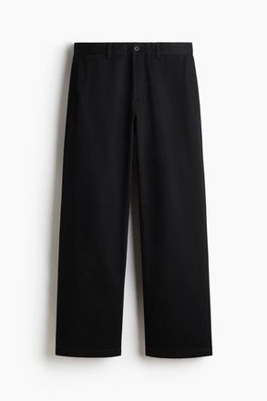 H&M Baumwollchino in Relaxed Fit - Schwarz