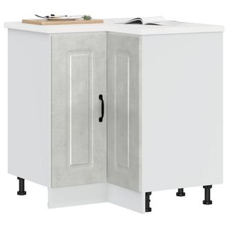 Berkfield Home Kitchen Corner Base Cabinet Kalmar Concrete Grey Engineered Wood