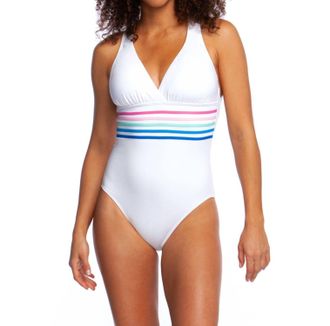 La Blanca Cross Back One Piece Swimsuit In White
