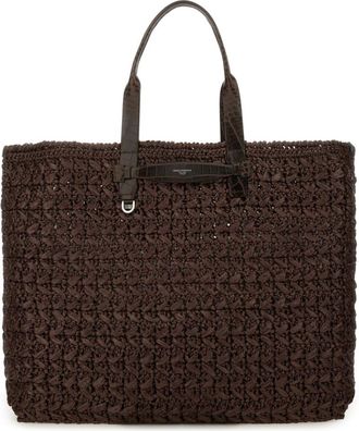 Dolce & Gabbana Brown Crochet Large Tote