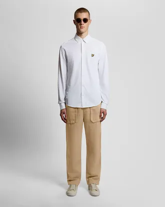 Lyle & Scott Rechtesbeen Linnenmix Broek
