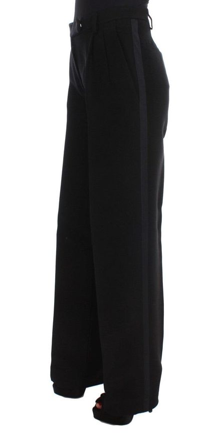 Cotton-Silk Blend Trousers - Black