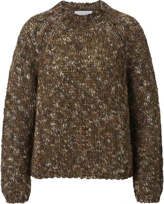 Rich & Royal 2609 Multi Sweater - Dames - Ronde hals truien - Groen - XL - Wol - Truien & Vesten