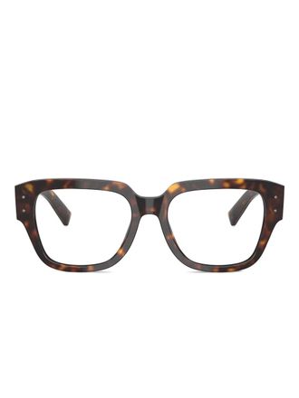 Dolce & Gabbana Eyewear Bril met vierkant montuur met schildpadschild effect - Bruin