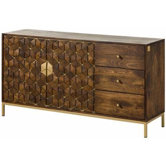 Massivmoebel24 Credenza in legno di Mango 145x40x77 marrone oliato diamond 207