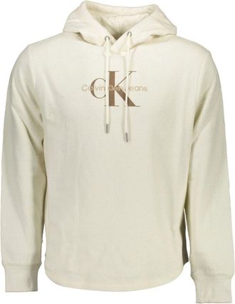 Calvin Klein Hoodie Wit Geborduurde Print - Heren - Hoodies - Wit - XL - Katoen - Hoodies & sweatvesten
