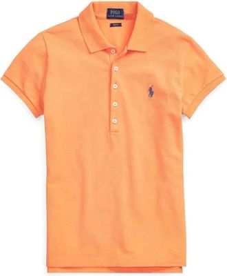 Polo Ralph Lauren Korte Mouw Slim Fit Logo T-shirt - Dames - Polos - Oranje - XS - Tops