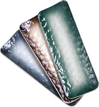OEM Platos De Cer&aacute;mica De 29 Cm (11,5 Pulgadas): Platos Rectangulares Con Textura En Relieve Para Sushi Bandejas De Porcelana Para Servir Aperitivos, Deco