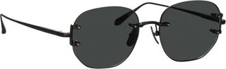 Linda Farrow Grijze SUN zonnebril - unisex - Zonnebrillen - Zwart - 51 MM - Accessoires