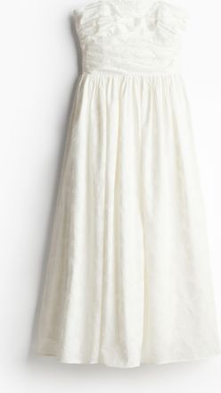 H&M Bandeaukleid aus Jacquardstoff - White