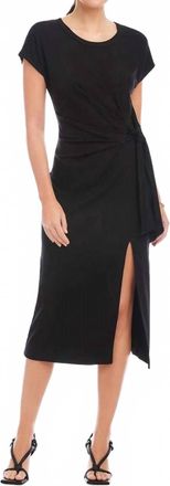 Fifteen Twenty Marissa Side-Knot Midi Dress In Black