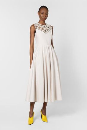 Roksanda Ilincic Helin Cotton Macrame Detail Dress in Dusty White at Nordstrom, Size 10