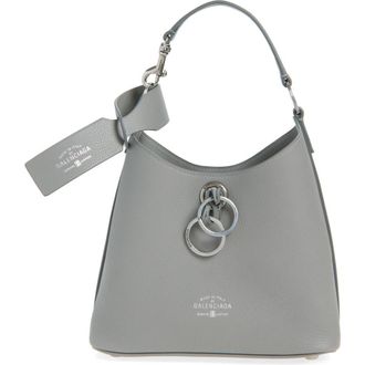 Balenciaga Small Carrie Grained Leather Hobo Bag in 1108 Balenciaga Grey at Nordstrom