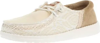 Hey Dude Womens Wendy Patchwork Casual Shoe In Off White/tan