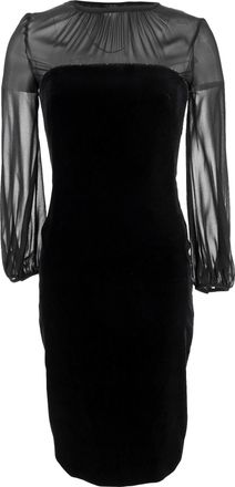 Max Mara Carl Embellished Midi Dress in Black Velvet