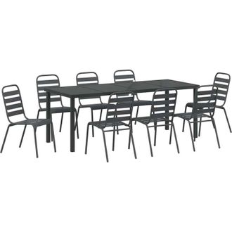 vidaXL Conjunto De Comedor De Jard&iacute;n 9 Pcs Antracita Vidaxl