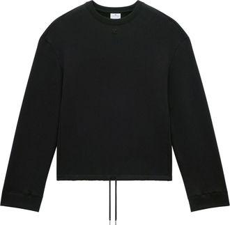 Courr&egrave;ges elasticated fleece jumper - women - Cotton - S - Black