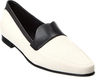 Khaite The Pippen Canvas & Leather Loafer