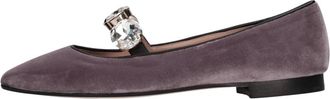 Prosperine Velvet Ballerina - Dames - Ballerinas - Paars - 37 EU - Leer - Schoenen