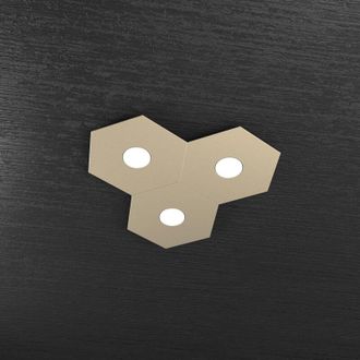 Top-Light Top-light - Plafoniera Industrial-Minimal Hexagon Metallo Sabbia 3 Luci Led 12X3W